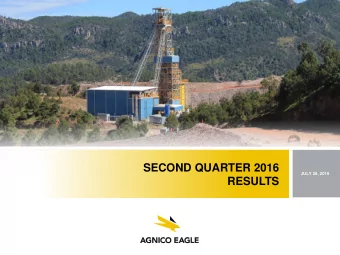 SECOND QUARTER 2016  JULY 28, 2016  RESULTS  Forward Looking Statements  The information in this