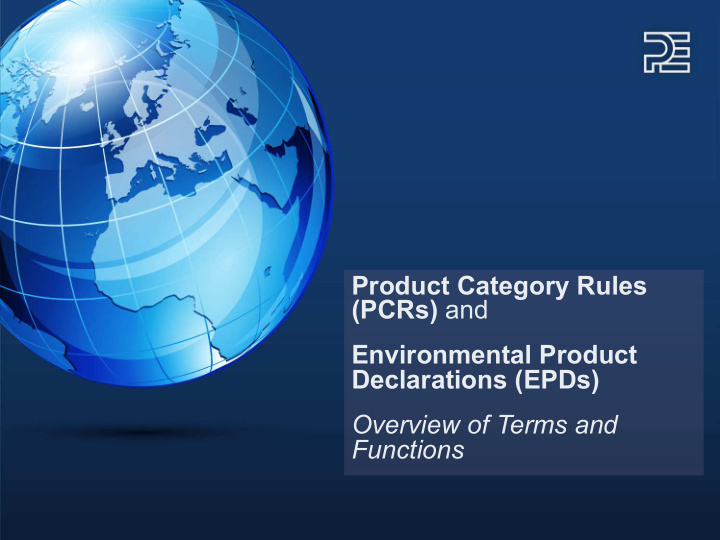 product category rules pcrs and environmental product