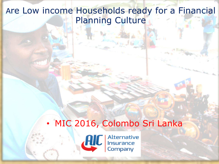 a re low income households ready for a financial planning