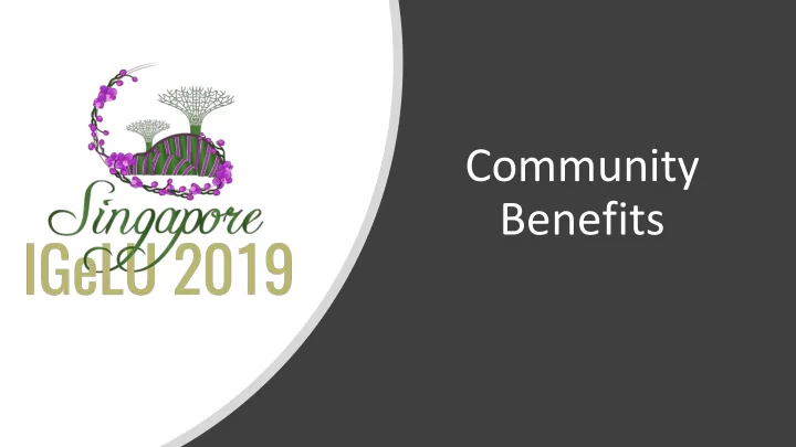community benefits what is igelu
