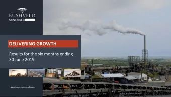 HALF YEAR RESULTS  For the six months ending  Results for the six months ending  30 June 2019  30