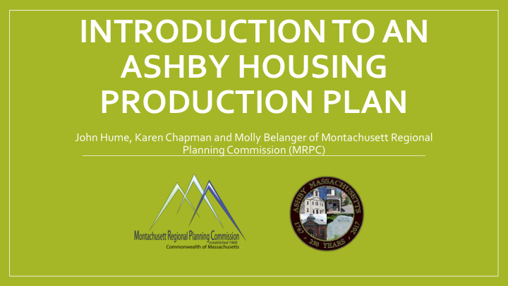 introduction to an ashby housing