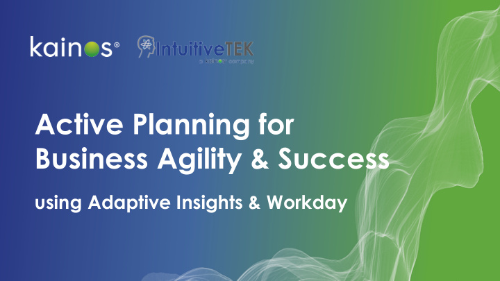 active planning for business agility success