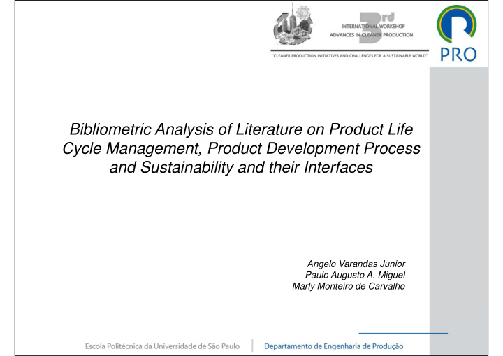 bibliometric analysis of literature on product life cycle