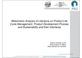 Bibliometric Analysis of Literature on Product Life  Cycle Management, Product Development Process