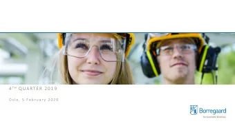 4 T H QUARTER 2019  O s l o ,  5  F e b r u a r y  2 0 2 0  Agenda  Per A Srlie, President
