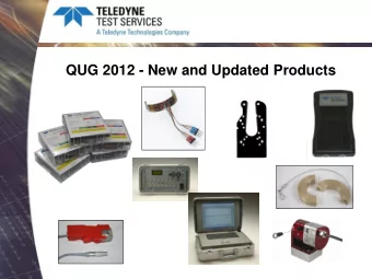 QUG 2012 - New and Updated Products  QSS Commercial Grade Dedication  Responded to Industry