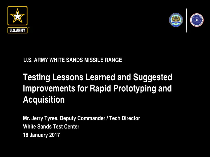 testing lessons learned and suggested improvements for