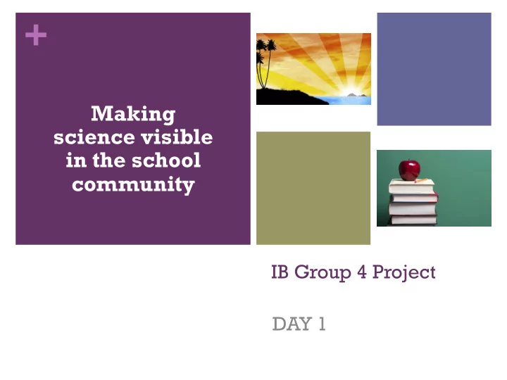 making science visible in the school community ib group 4