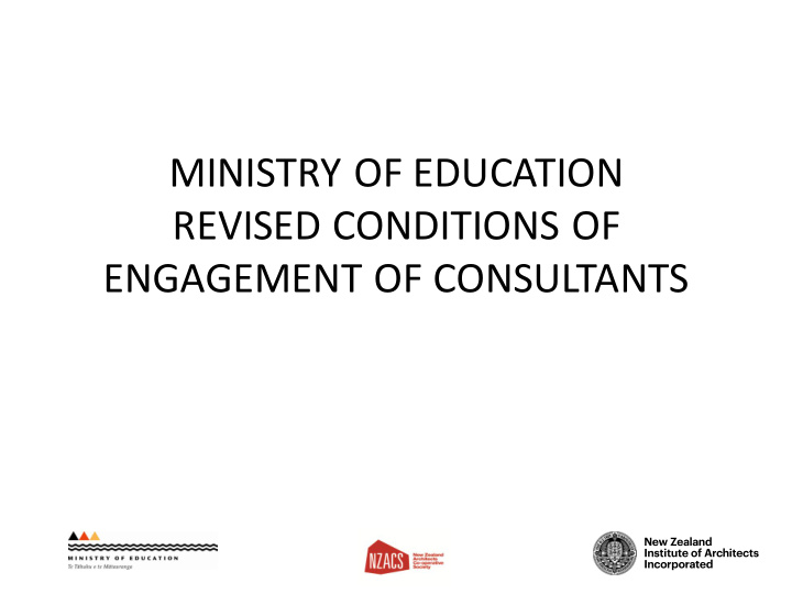 ministry of education revised conditions of engagement of