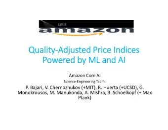 Quality ality  Adj  Adjusted ed Pr Price Ind  Indice ces  Po Powered by by ML ML and and AI  AI