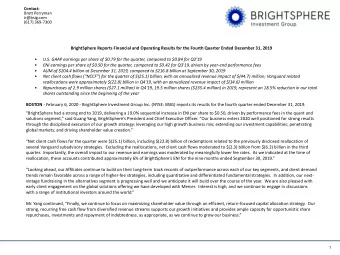 BrightSphere Reports Financial and Operating Results for the Fourth Quarter Ended December 31,