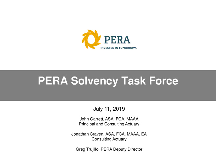 pera solvency task force