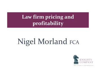 the firm view           How can firms defend and improve margins?           How do firms scope
