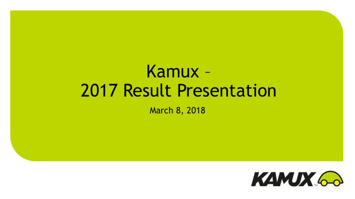 2017 result presentation