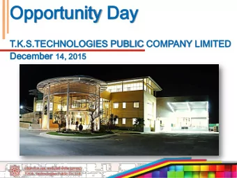 Op  Opportunity  portunity Da  Day  y  T.K.  K.S.  S.TE  TECHNOL  NOLOGIES  OGIES PU  PUBL  BLIC