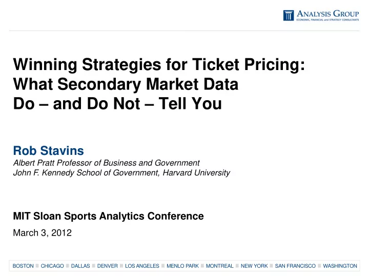 what secondary market data