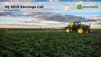 3Q 2019 Earnings Call  16 August 2019  1  Safe Harbor Statement &amp; Disclosures  The earnings