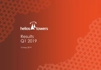 Results  Q1 2019  13 May 2019  Agenda  1  Key Highlights  2  Financial Results  3  Q&amp;A  1