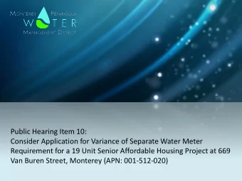 Requirement for a 19 Unit Senior Affordable Housing Project at 669  Van Buren Street, Monterey