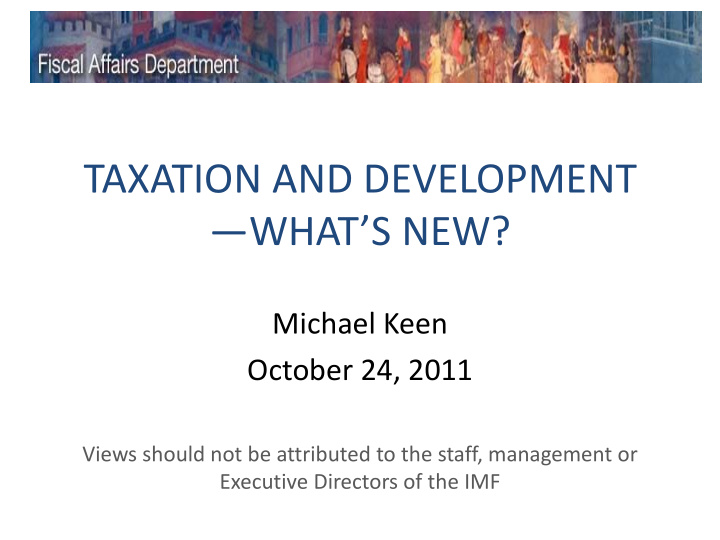 taxation and development