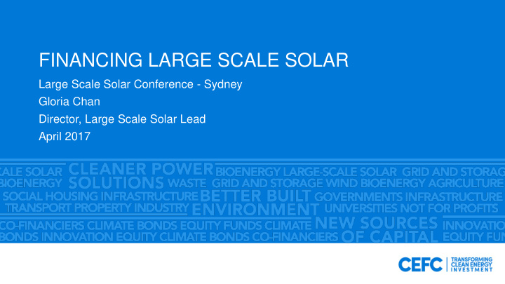 financing large scale solar