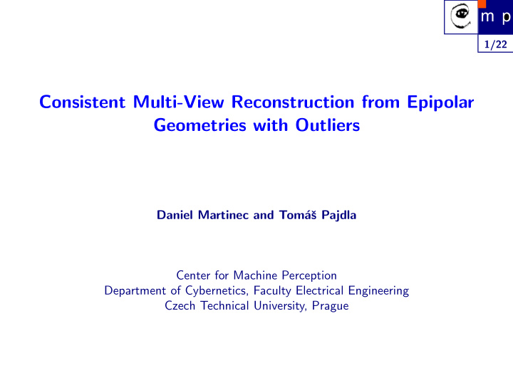 consistent multi view reconstruction from epipolar