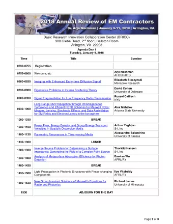 Basic Research Innovation Collaboration Center (BRICC) 900 Glebe Road, 2 nd floor | Ballston Room