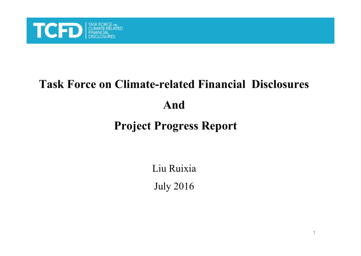 task force on climate related financial disclosures and