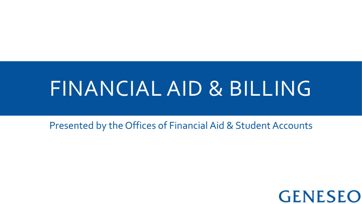 financial aid billing