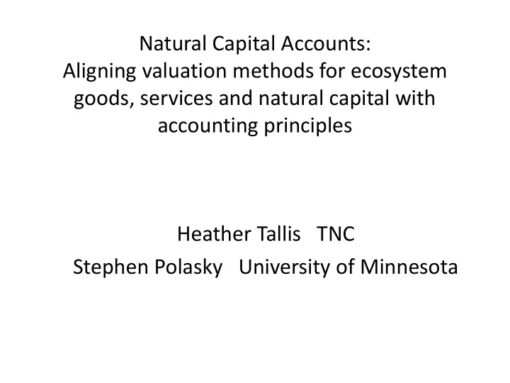 goods services and natural capital with