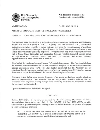 U.S. Citizenship  Administrative Appeals Office  and Immigration  Services MATTER OF S-T- DATE: