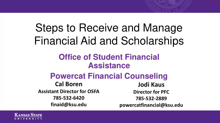 steps to receive and manage