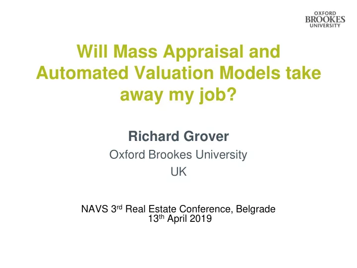 automated valuation models take