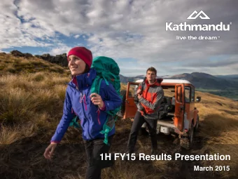 1H FY15 Results Presentation  March 2015  Contents  1  Results Overview  2  Key Line Items  3