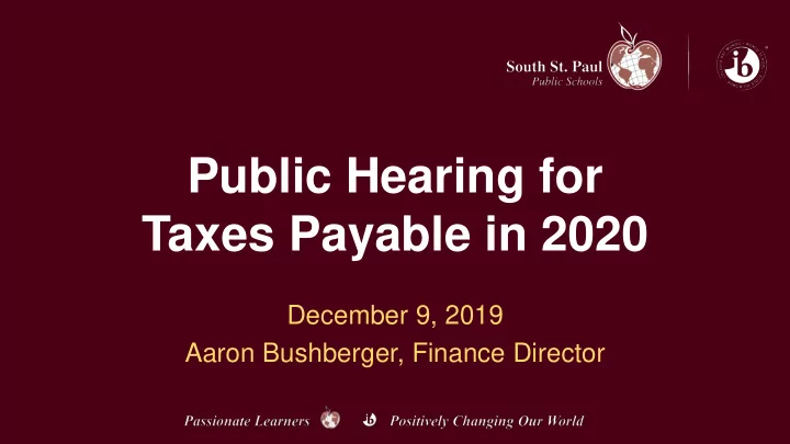 public hearing for