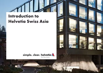 Introduction to  Helvetia Swiss Asia  Content  Page  1  Introduction to Helvetia Swiss Asia  1
