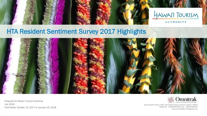 hta resid ident senti time ment s t survey 2 2017 h highl