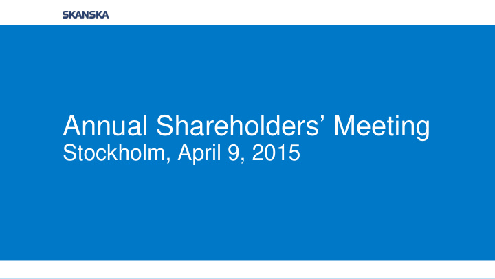annual shareholders meeting