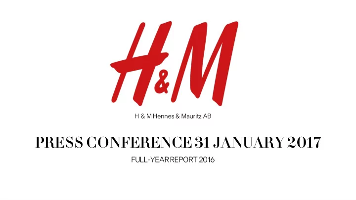 press conference 31 january 2017