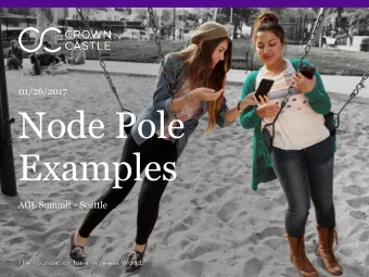 Node Pole  Examples  AGL Summit - Seattle  Proprietary &amp;  AGL Summit  |  1  Confidential  What