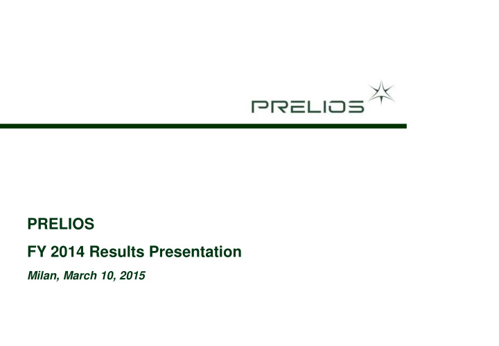 fy 2014 results presentation