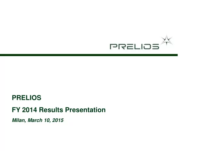 fy 2014 results presentation