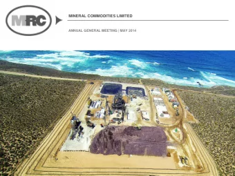MINERAL COMMODITIES LIMITED  ANNUAL GENERAL MEETING | MAY 2014  DISCLAIMER &amp; COMPETENT PERSONS