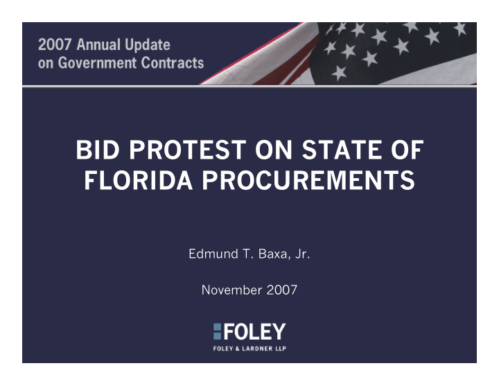 bid protest on state of florida procurements