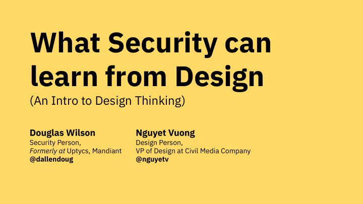 what security can learn from design