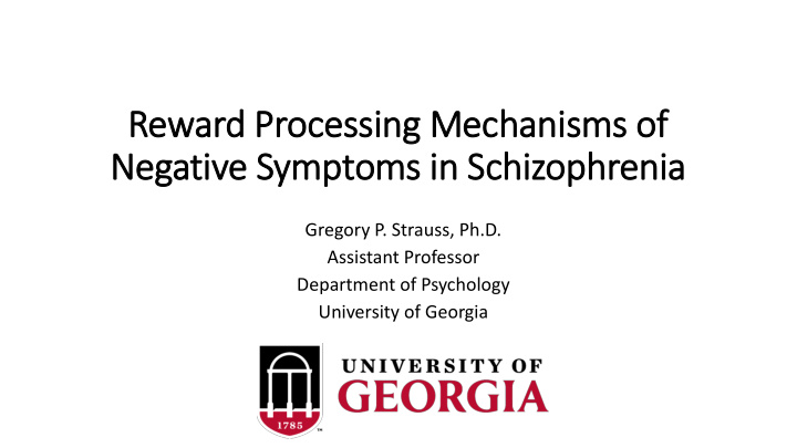 negative symptoms in in schizophrenia