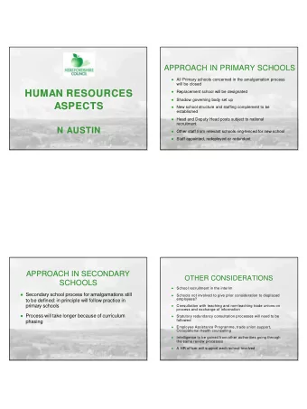 HUMAN RESOURCES  HUMAN RESOURCES  Replacement school will be designated  Shadow governing