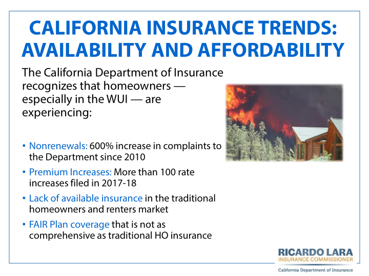 california insurance trends availability and affordability