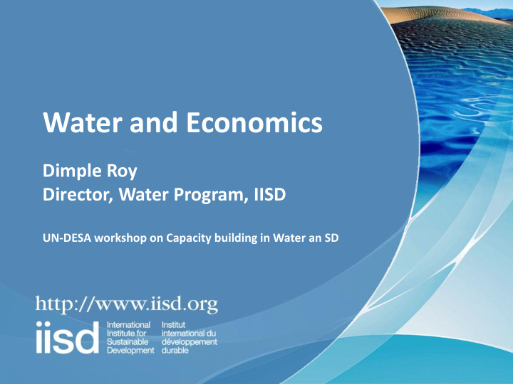 water and economics